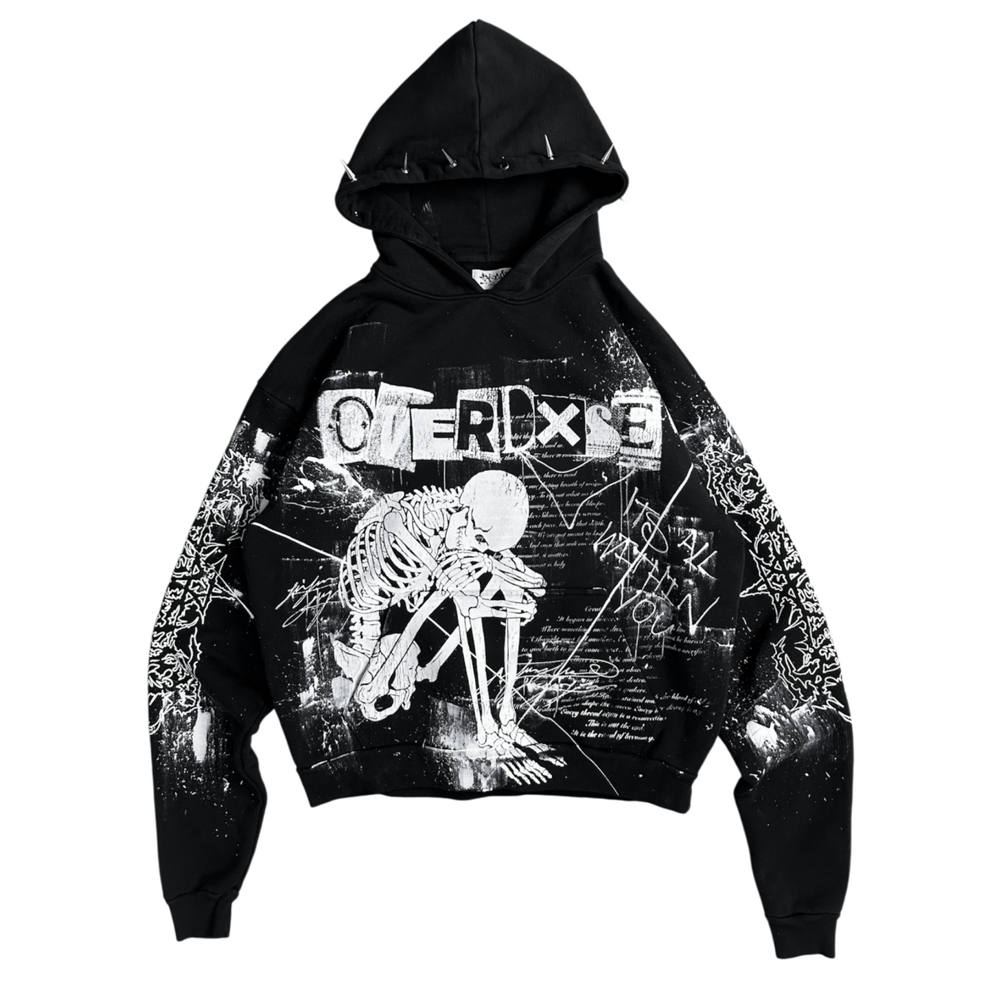 1of1 spiked OVERDXSE HOODIE size L