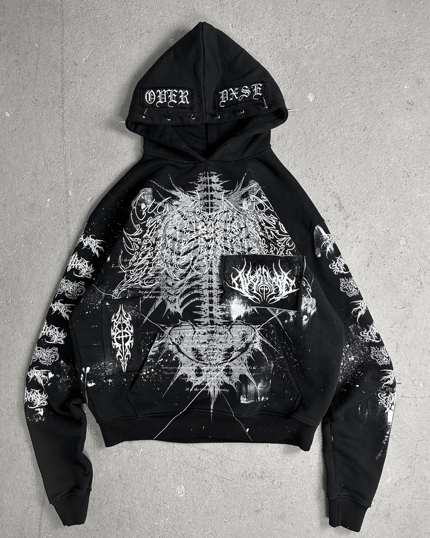 1of1 spiked OVERDXSE HOODIE size L