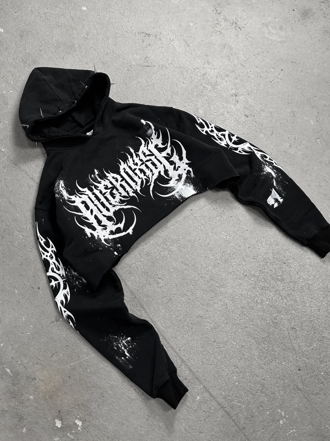 cropped OVERDXSE METAL spike HOODIE all sizes