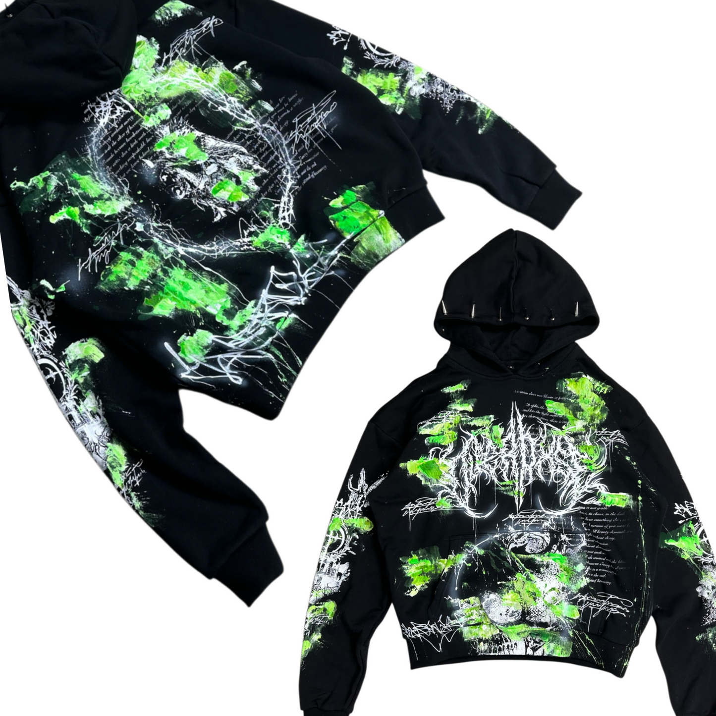 1of1 spiked OVERDXSE EDEN HOODIE size M