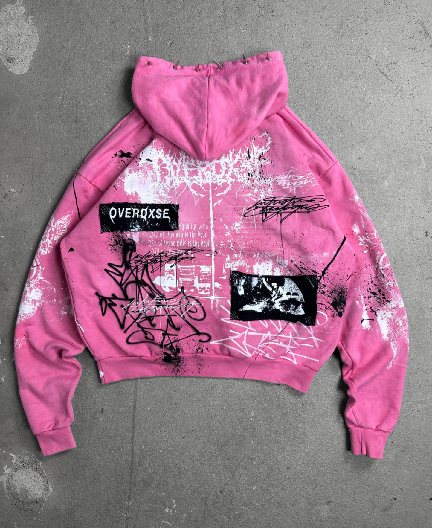 1of1 spiked OVERDXSE HOODIE size L