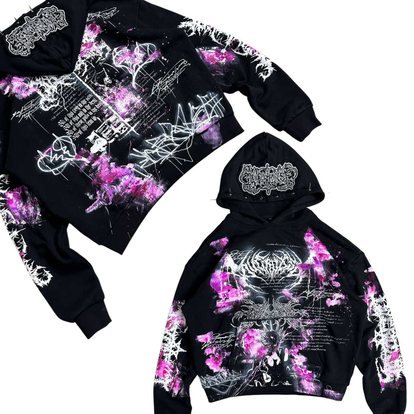 1of1 spiked OVERDXSE MAGNOLIA HOODIE size XL