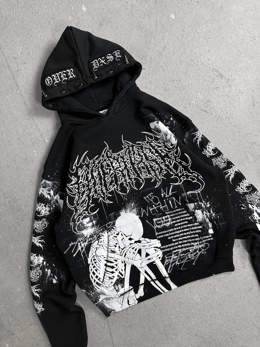 1of1 spiked OVERDXSE HOODIE size M