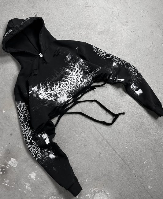 1of1 cropped OVERDXSE HOODIE size L