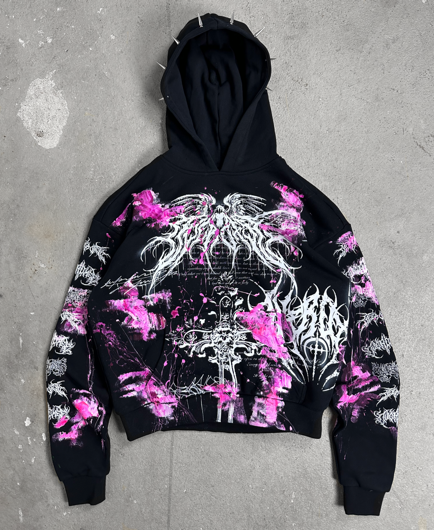 1of1 spiked OVERDXSE MAGNOLIA HOODIE size S