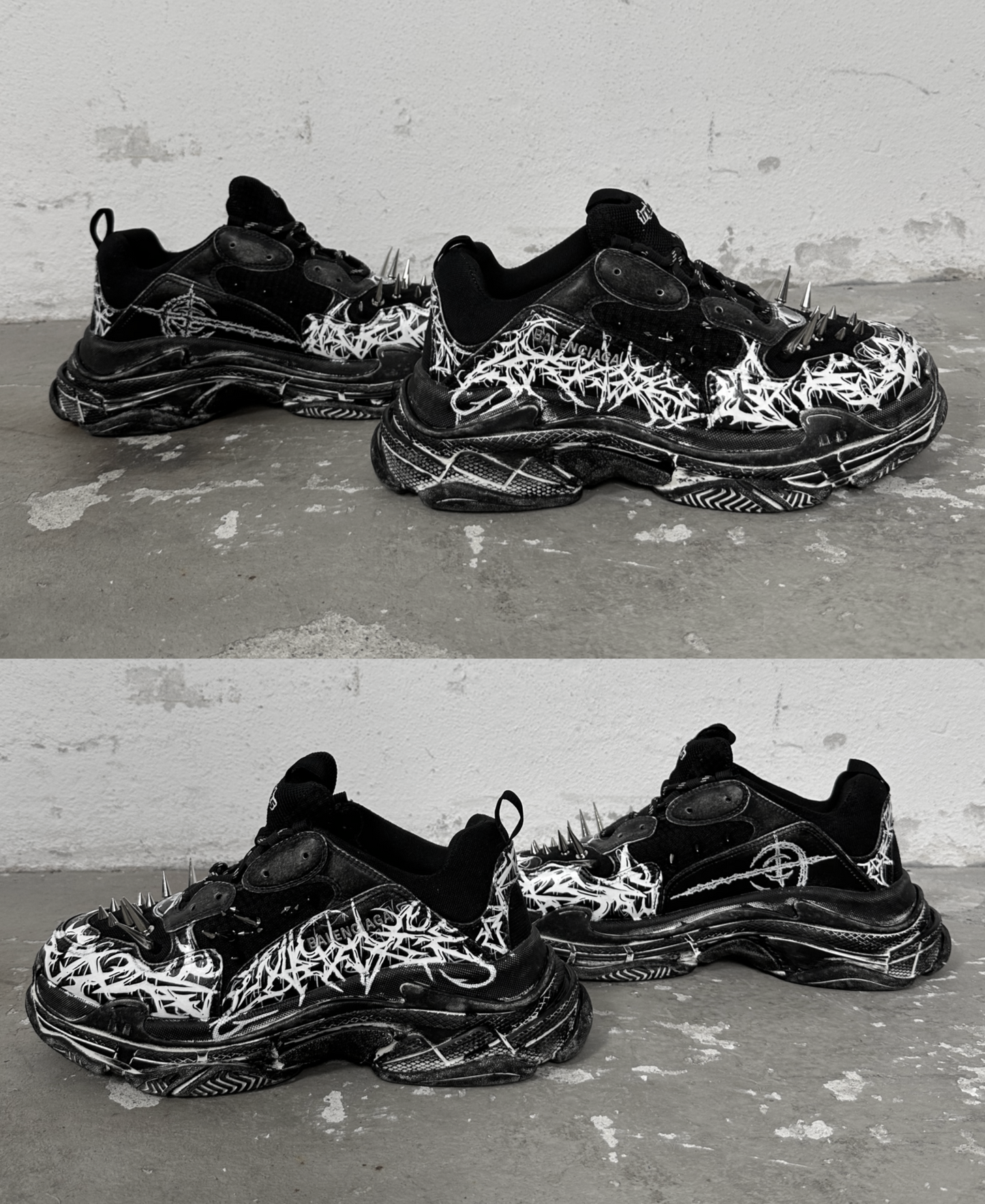 1of1 OVERDXSE / BALENCIAGA TRIPLE S SPIKE STOMPERS EU45