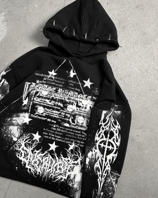 1of1 spiked OVERDXSE HOODIE size L