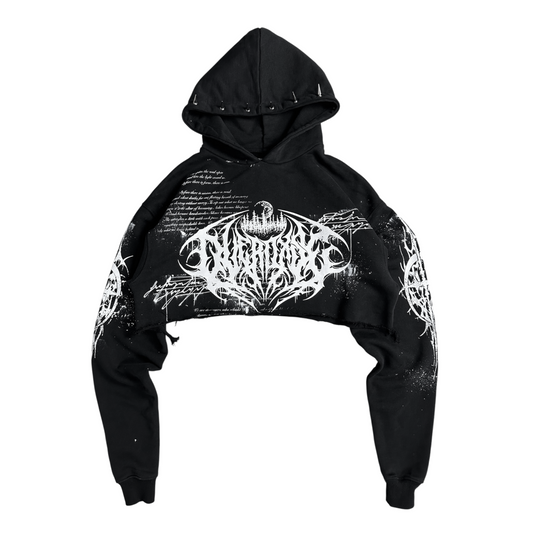 1of1 cropped spiked OVERDXSE HOODIE size M