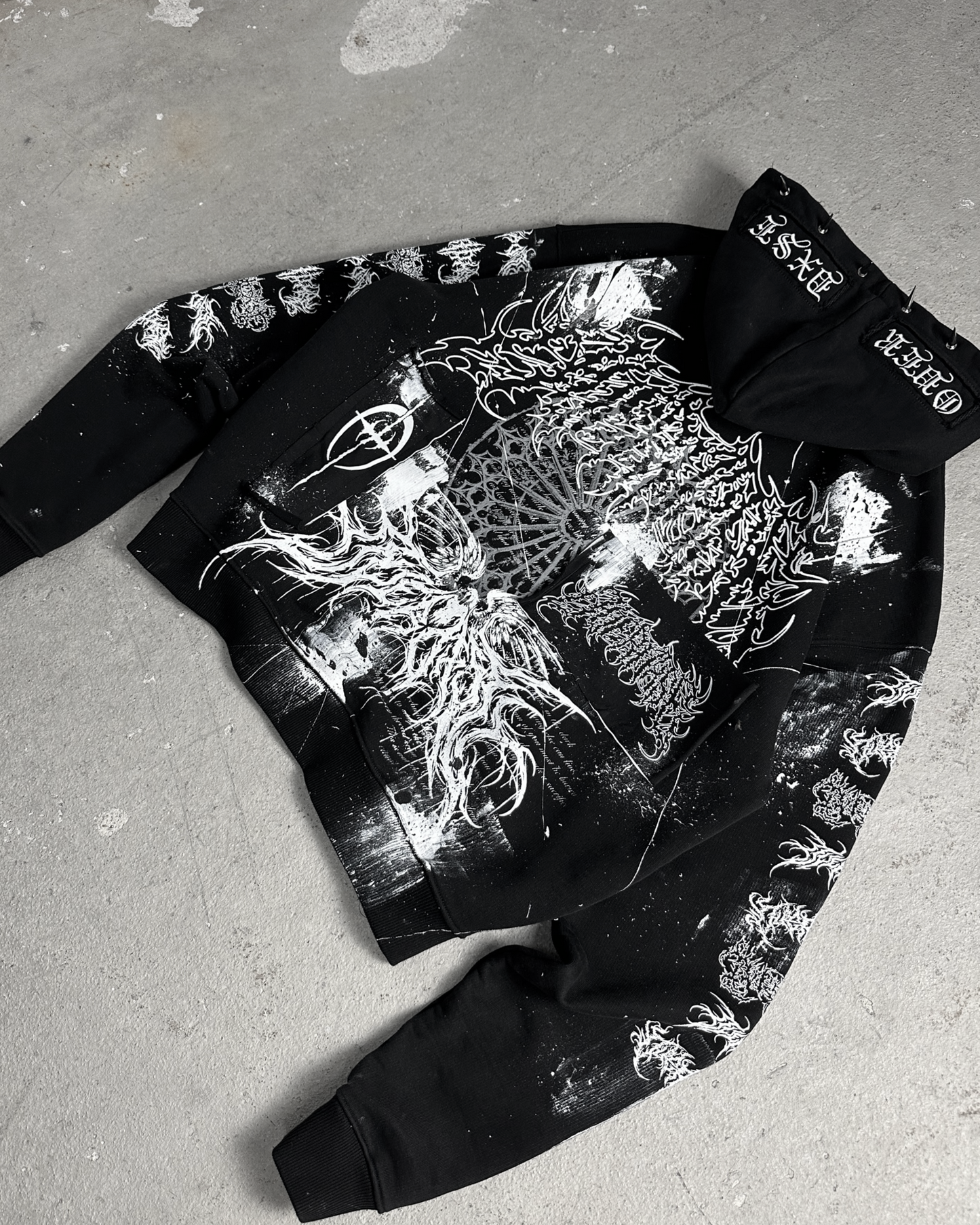 1of1 spiked OVERDXSE HOODIE size L