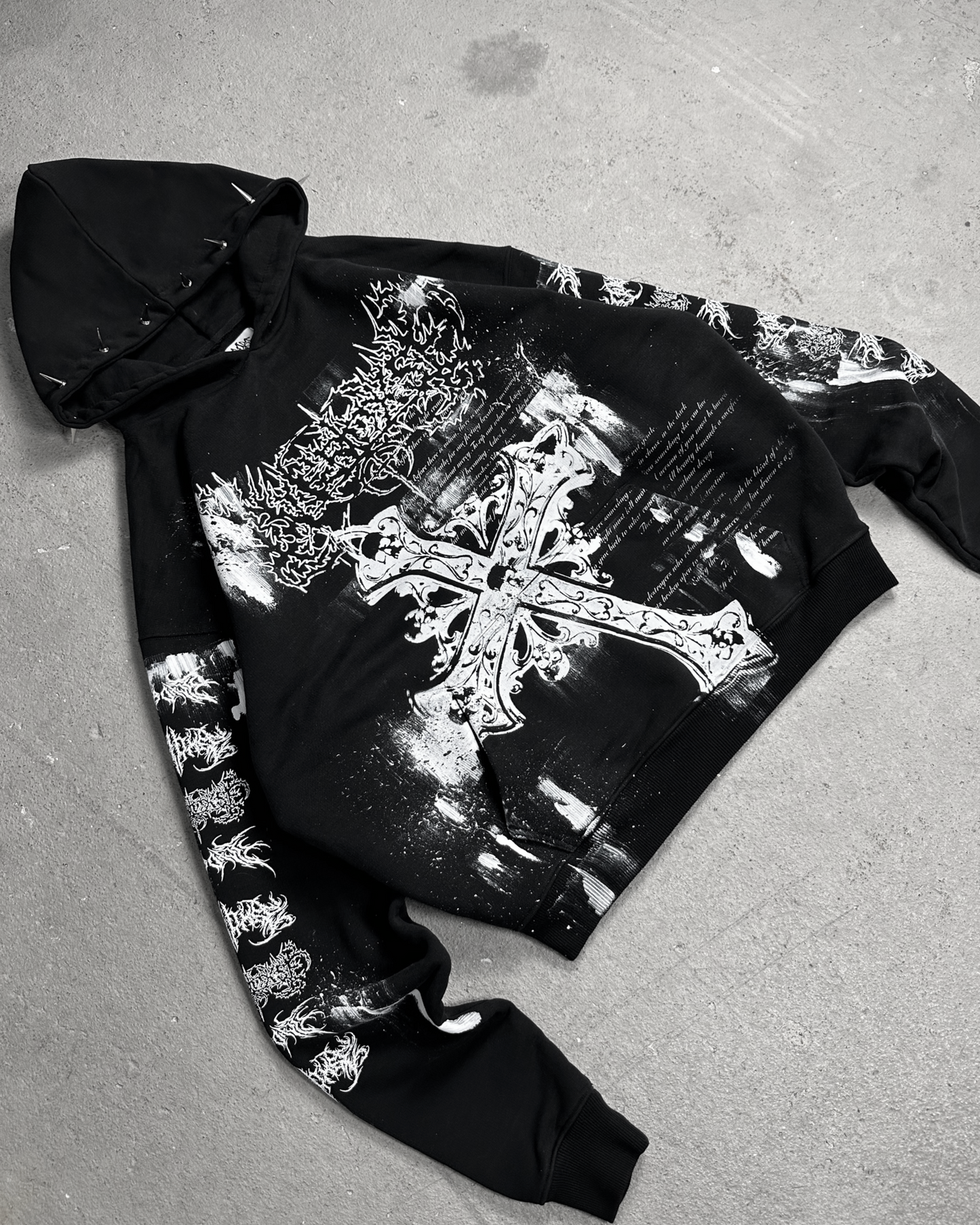1of1 spiked OVERDXSE HOODIE size XL