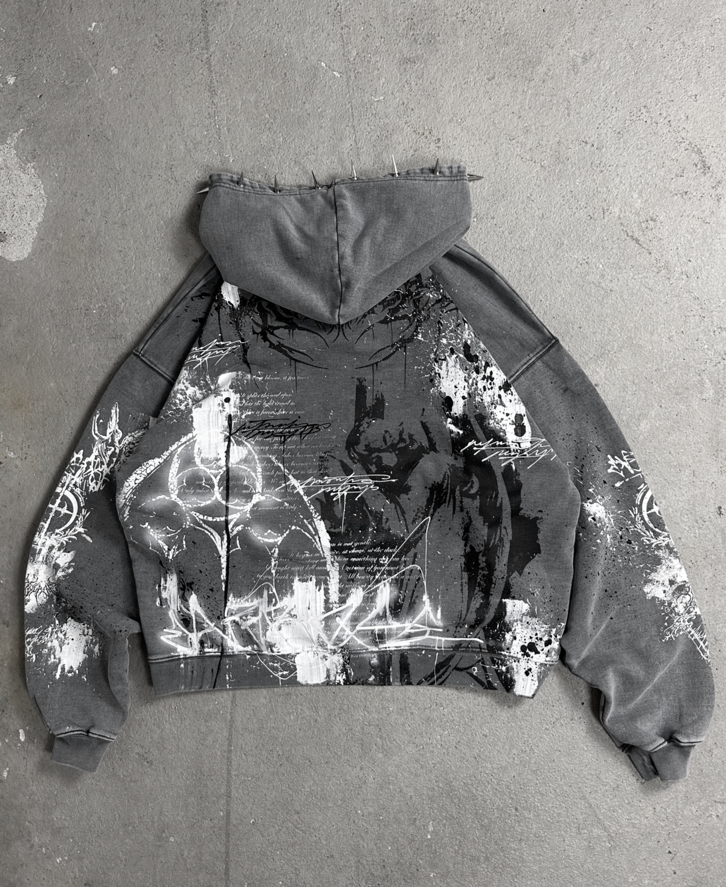 1of1 spiked OVERDXSE HOODIE size L