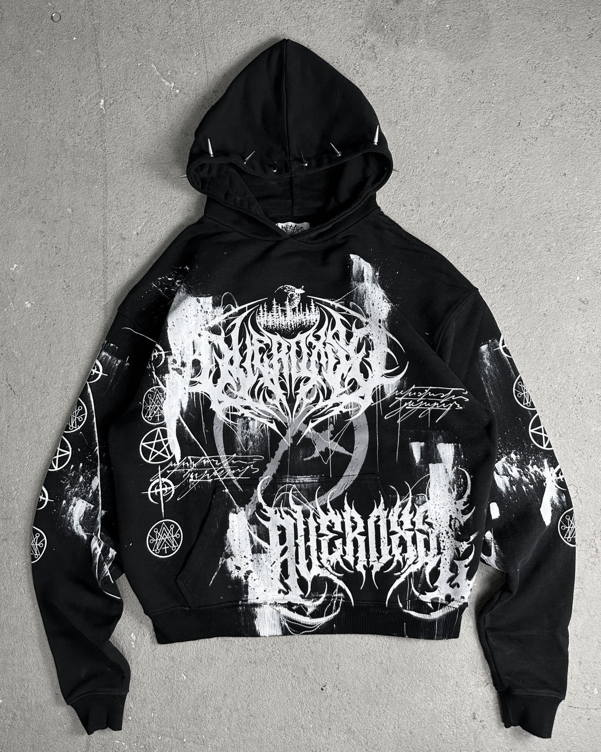 1of1 spiked OVERDXSE HOODIE size XL