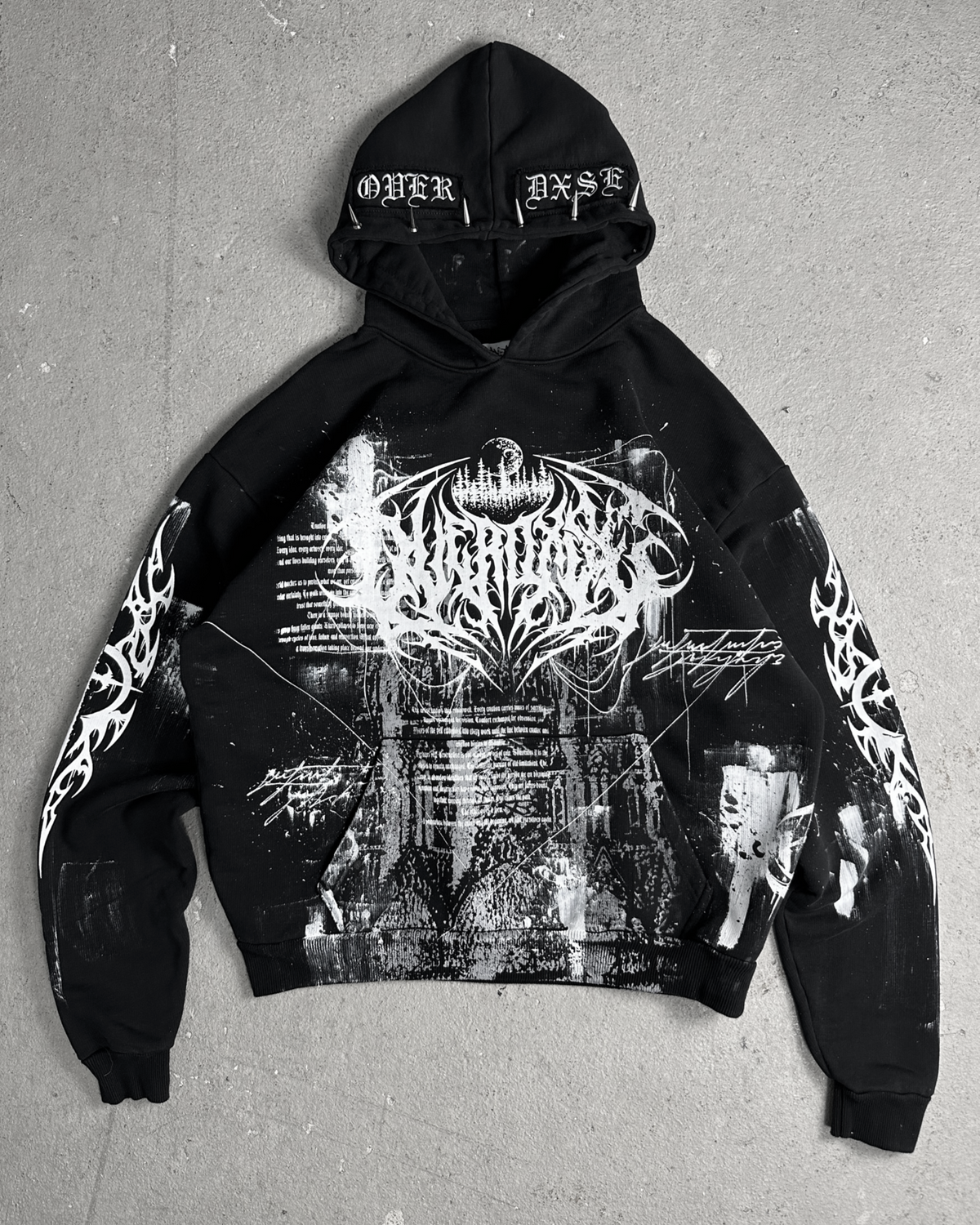 1of1 spiked OVERDXSE HOODIE size XL