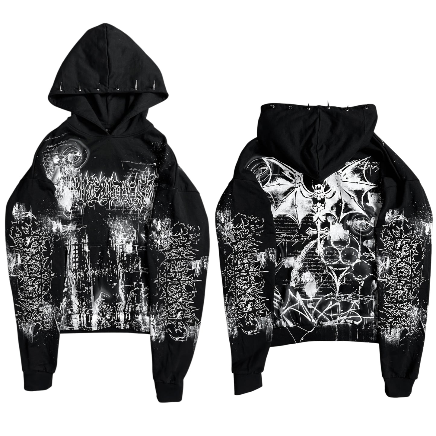 1of1 spiked OVERDXSE HOODIE size XL