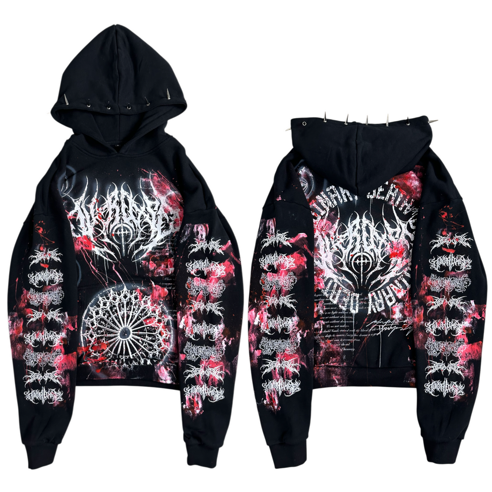 1of1 spiked BLOODY OVERDXSE HOODIE size XL