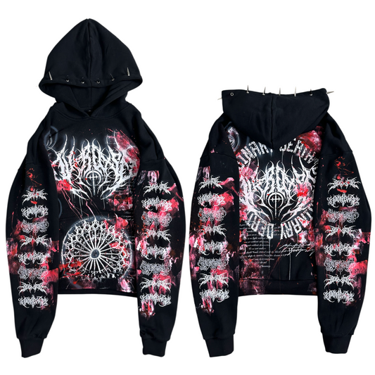 1of1 spiked BLOODY OVERDXSE HOODIE size XL