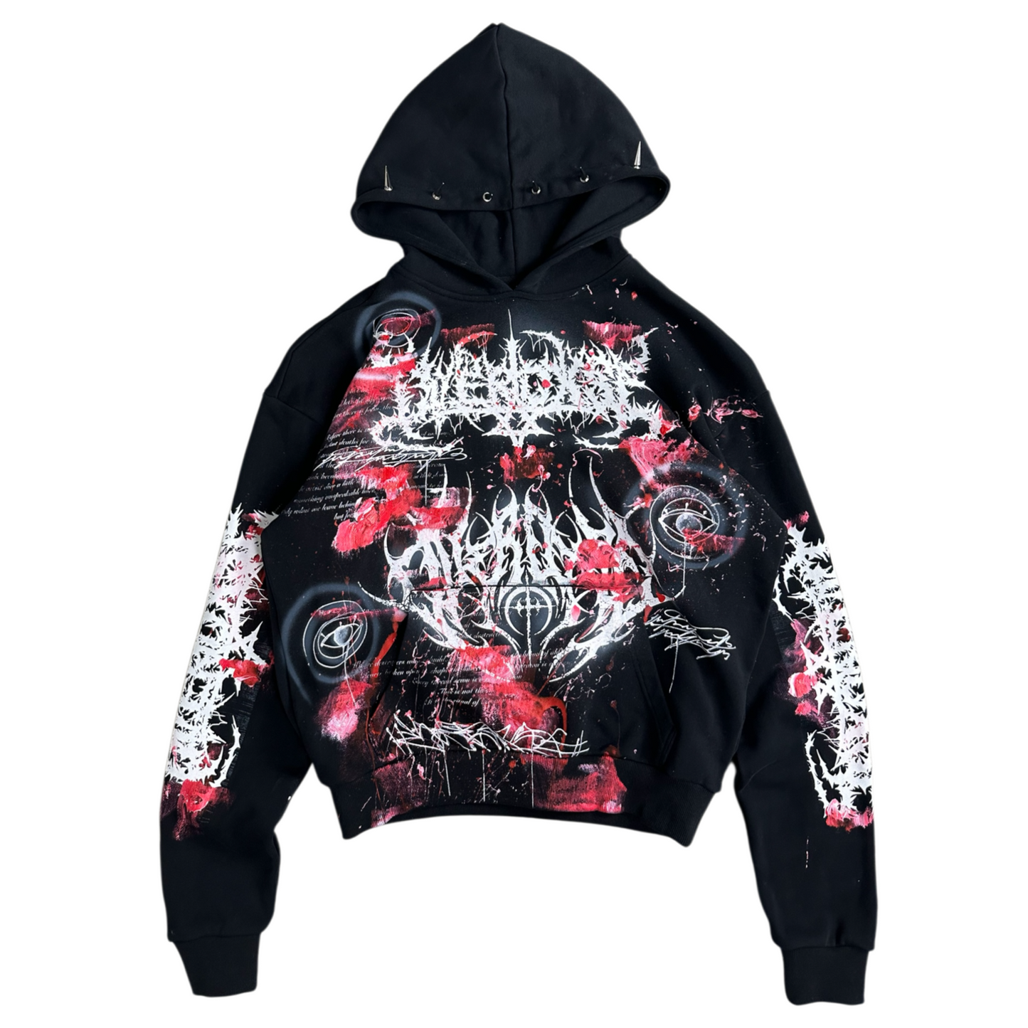 1of1 spiked BLOODY OVERDXSE HOODIE size S