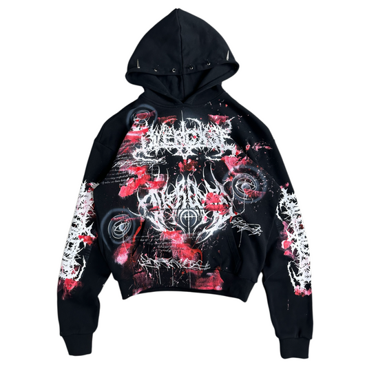 1of1 spiked BLOODY OVERDXSE HOODIE size S