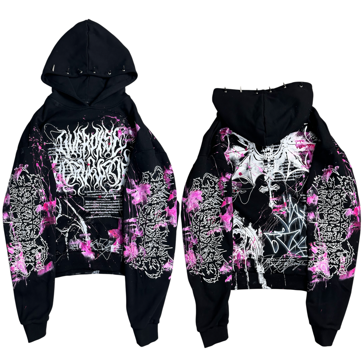 1of1 spiked OVERDXSE MAGNOLIA HOODIE size XL