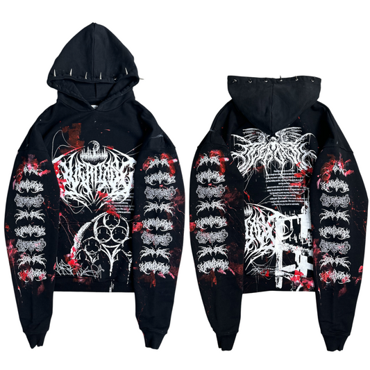1of1 spiked BLOODY OVERDXSE HOODIE size XXL