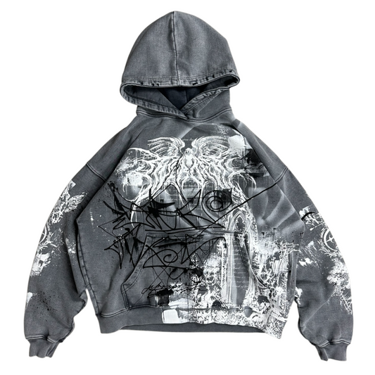 1of1 stone washed OVERDXSE HOODIE size M