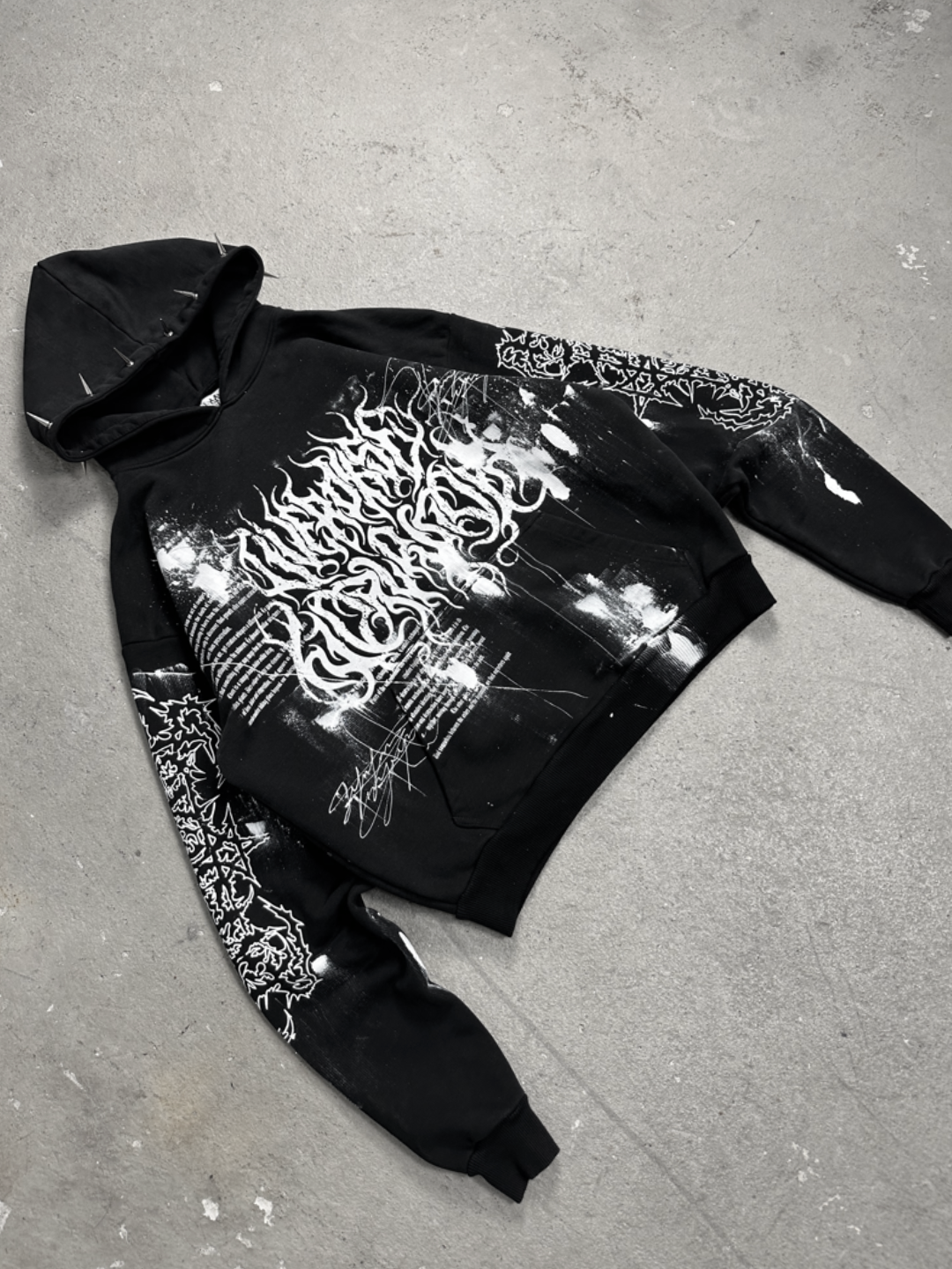 1of1 spiked OVERDXSE HOODIE size L