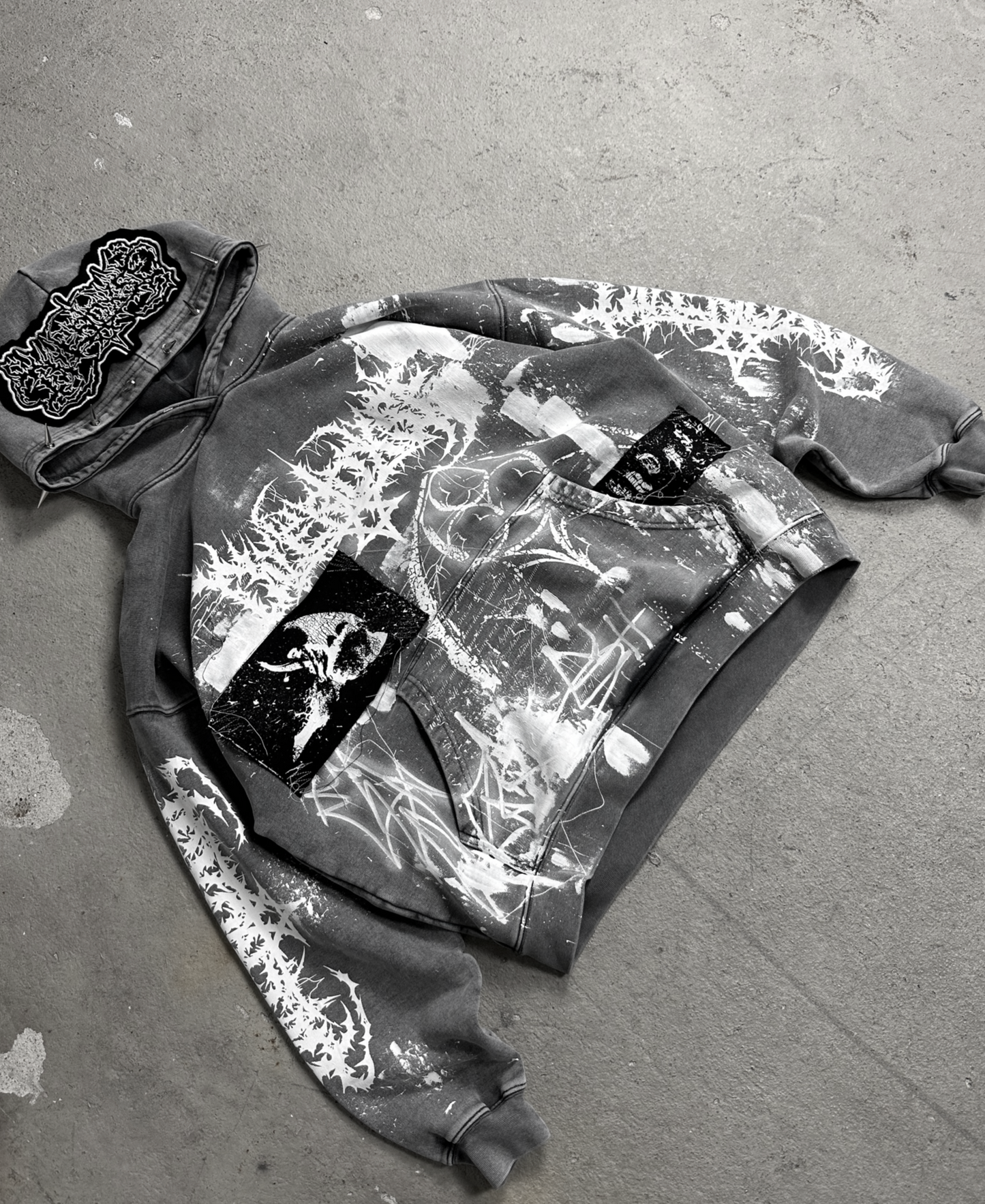 1of1 spiked OVERDXSE HOODIE size M