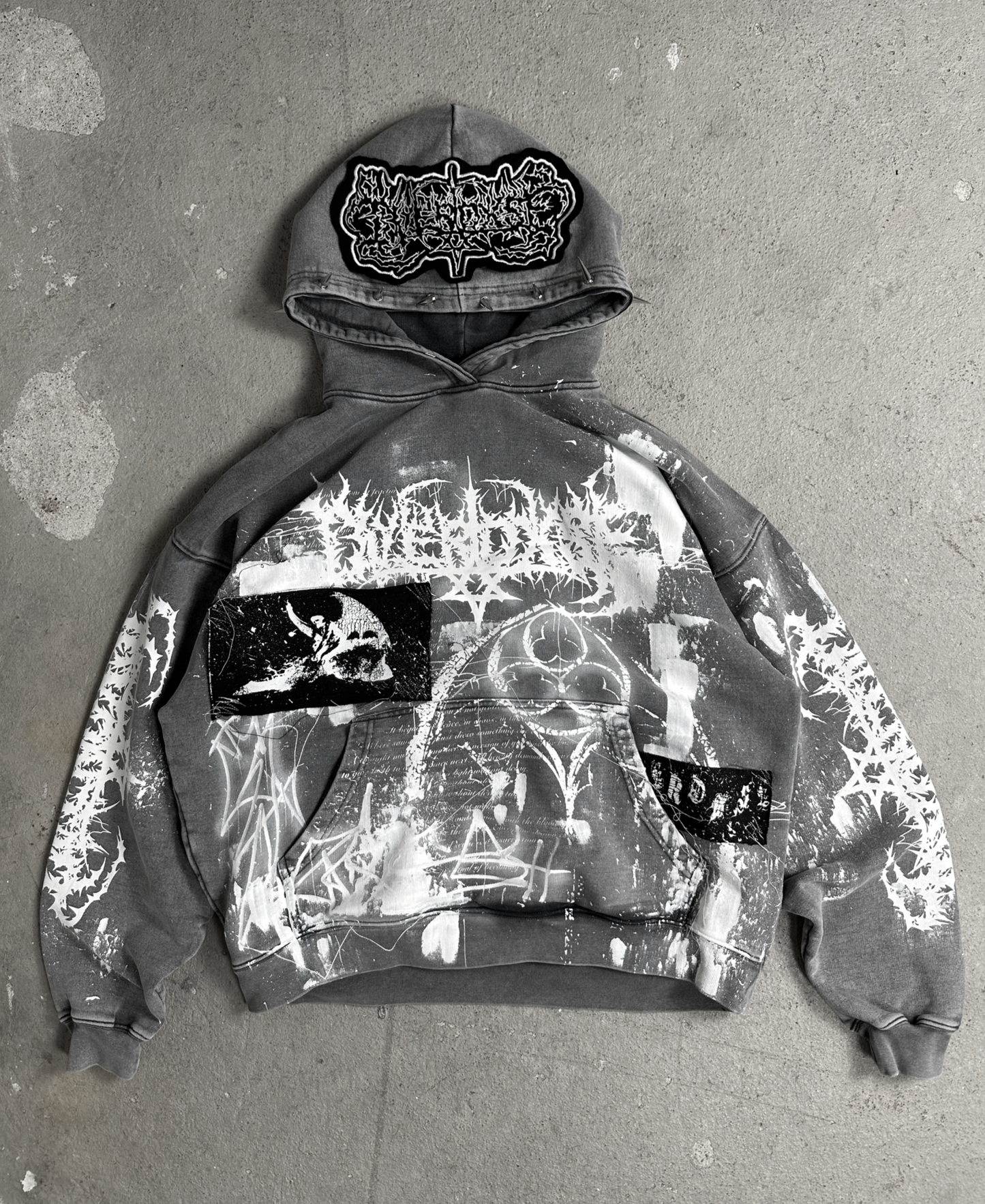 1of1 spiked OVERDXSE HOODIE size M