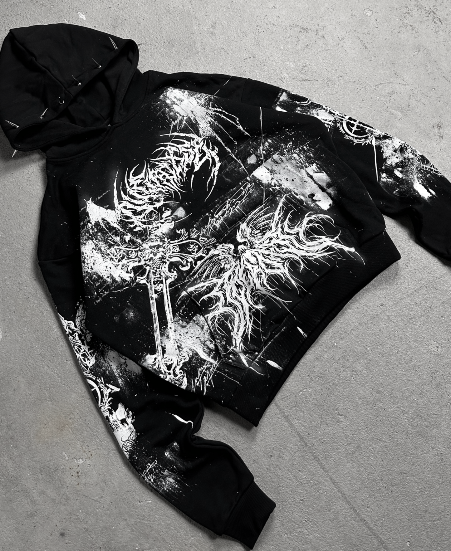 1of1 spiked OVERDXSE HOODIE size M