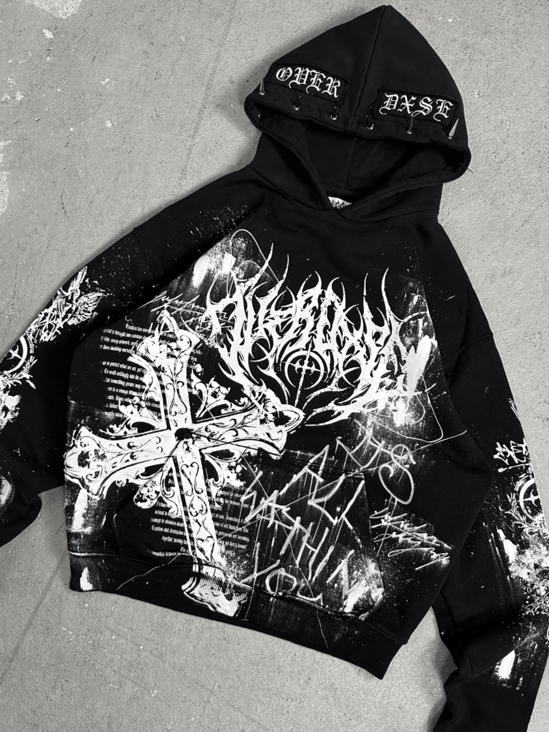 1of1 spiked OVERDXSE HOODIE size L