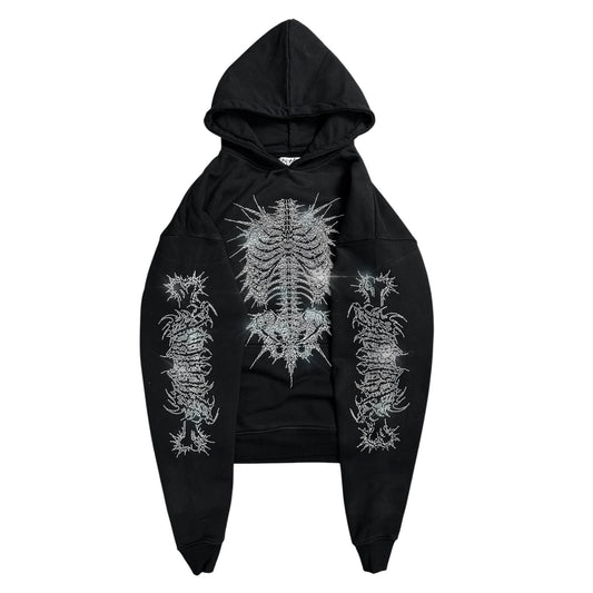 OVERDXSE RHINESTONE „BONEFRAME“ HOODIE all sizes