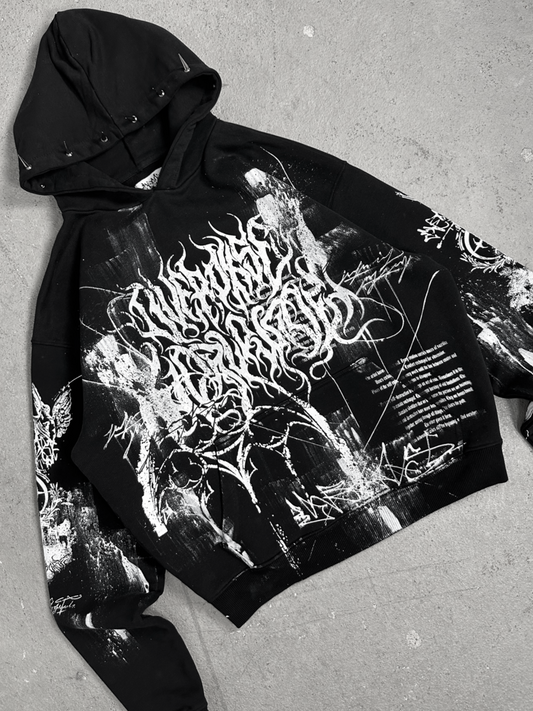 1of1 spiked OVERDXSE HOODIE size L