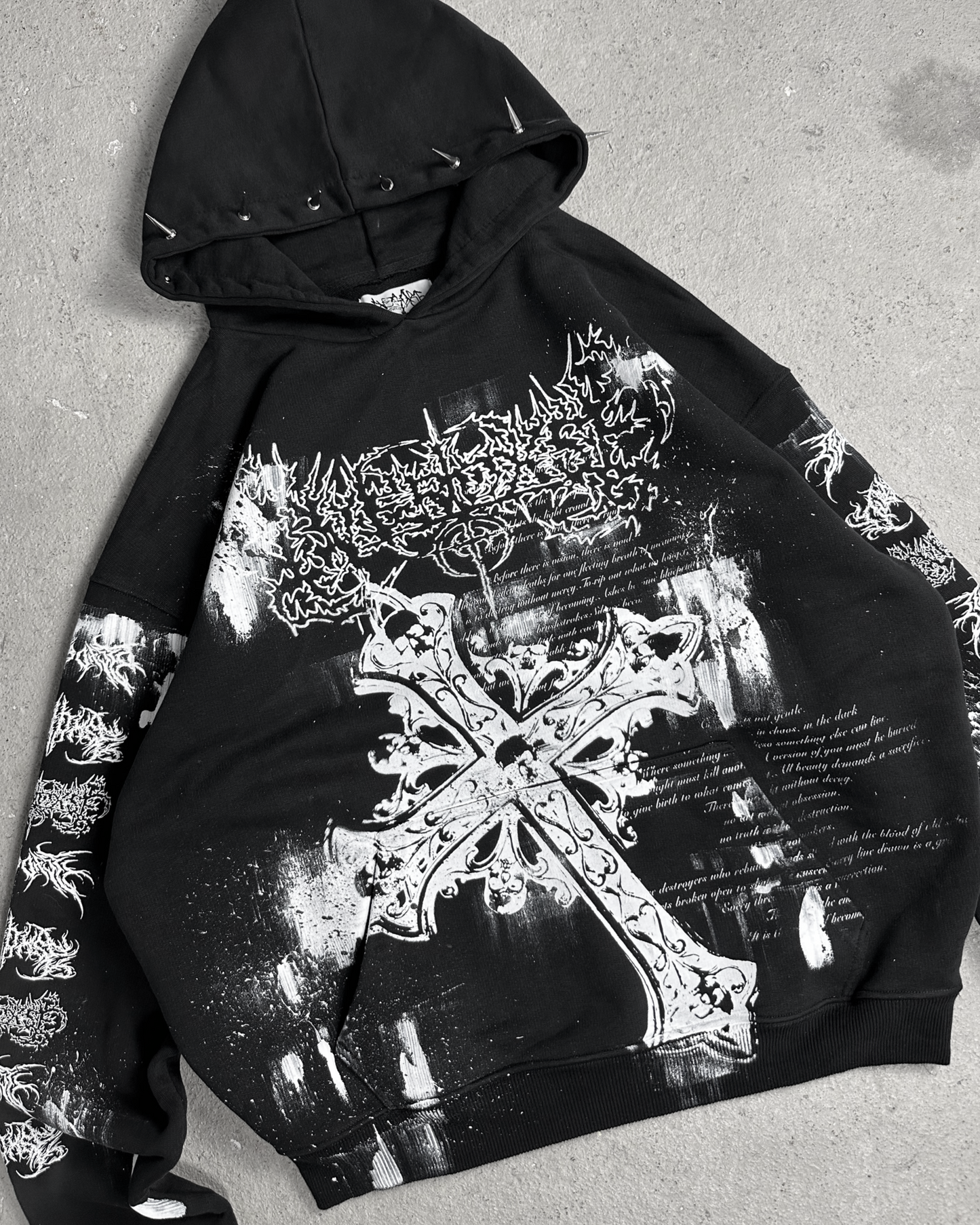 1of1 spiked OVERDXSE HOODIE size XL