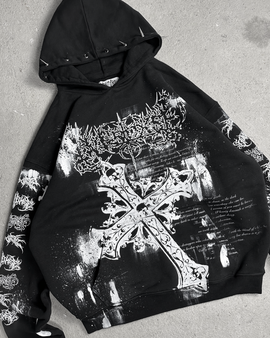 1of1 spiked OVERDXSE HOODIE size XL