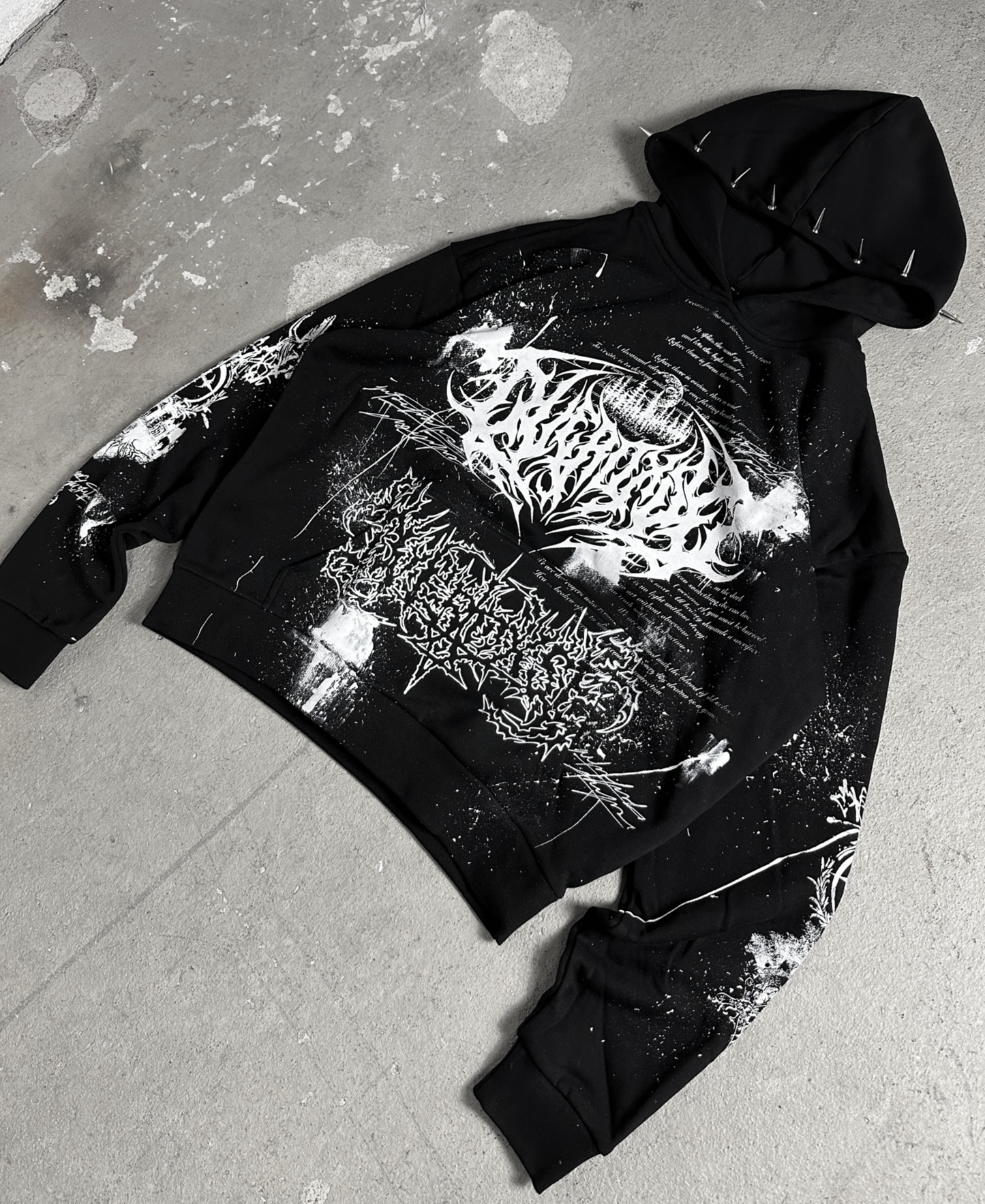 1of1 spiked OVERDXSE HOODIE size XL