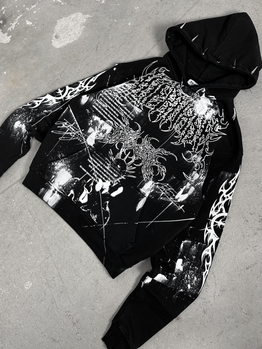 1of1 spiked OVERDXSE HOODIE size S