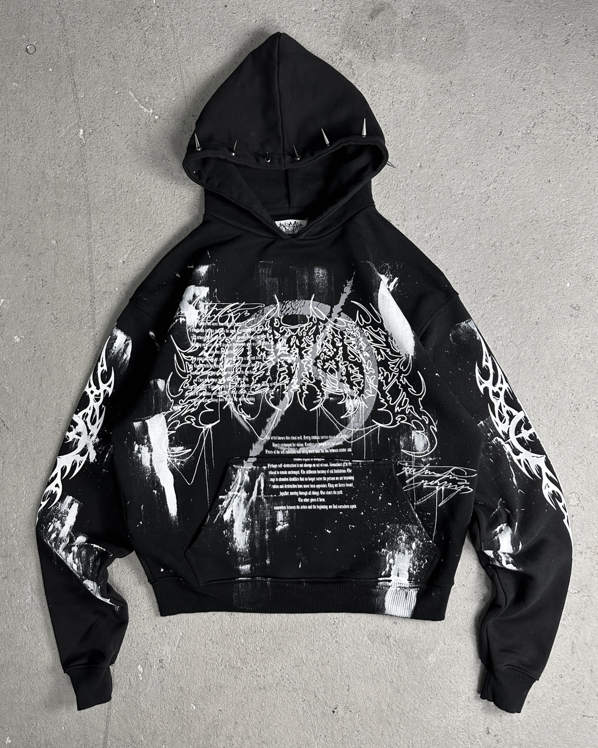 1of1 spiked OVERDXSE HOODIE size M