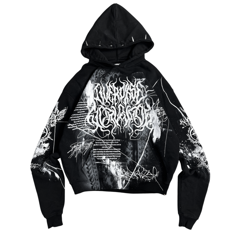 1of1 spiked OVERDXSE HOODIE size L