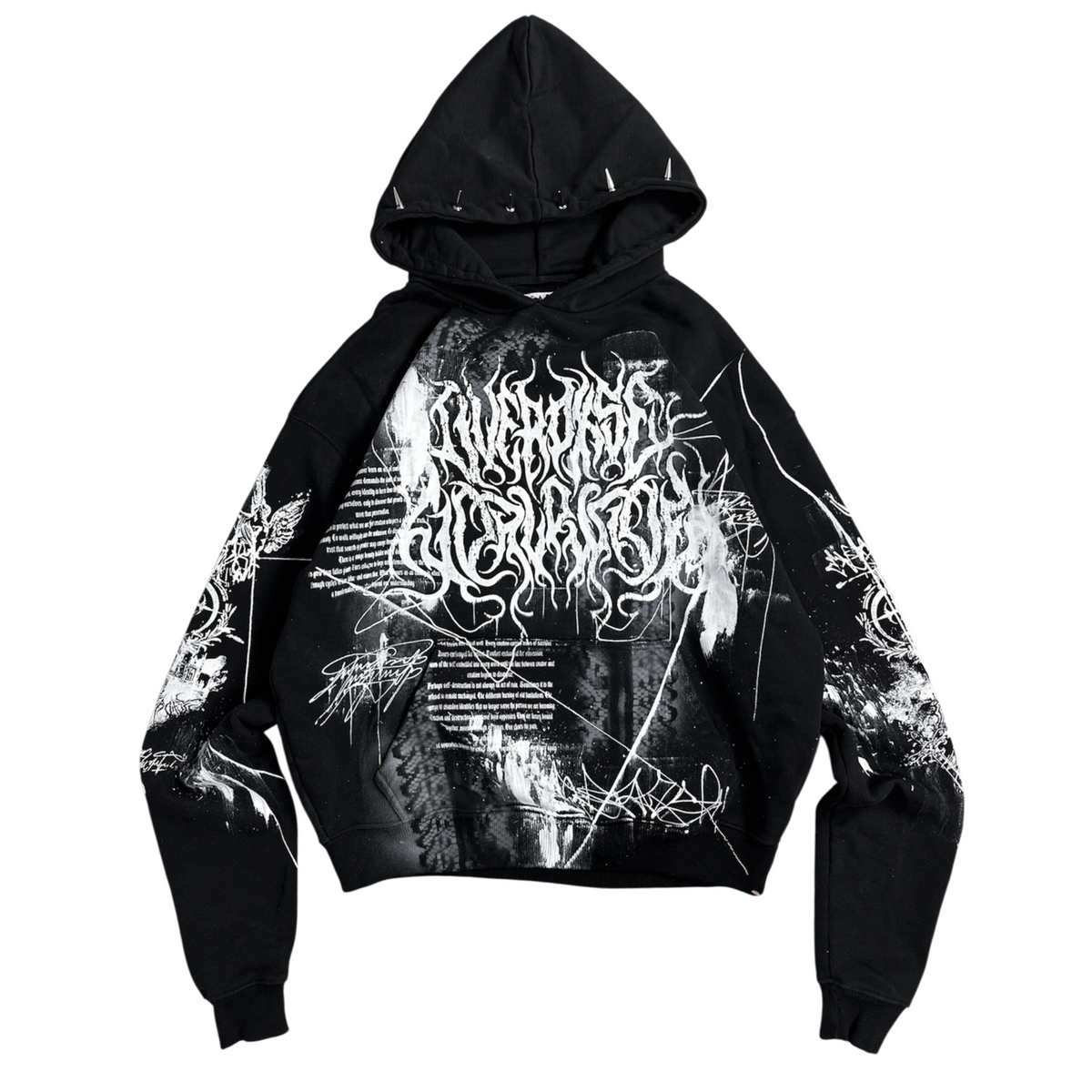 1of1 spiked OVERDXSE HOODIE size L