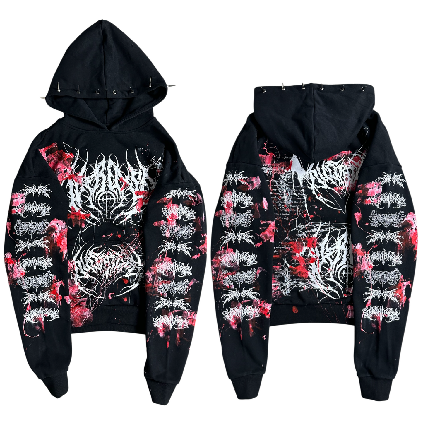1of1 spiked BLOODY OVERDXSE HOODIE size L