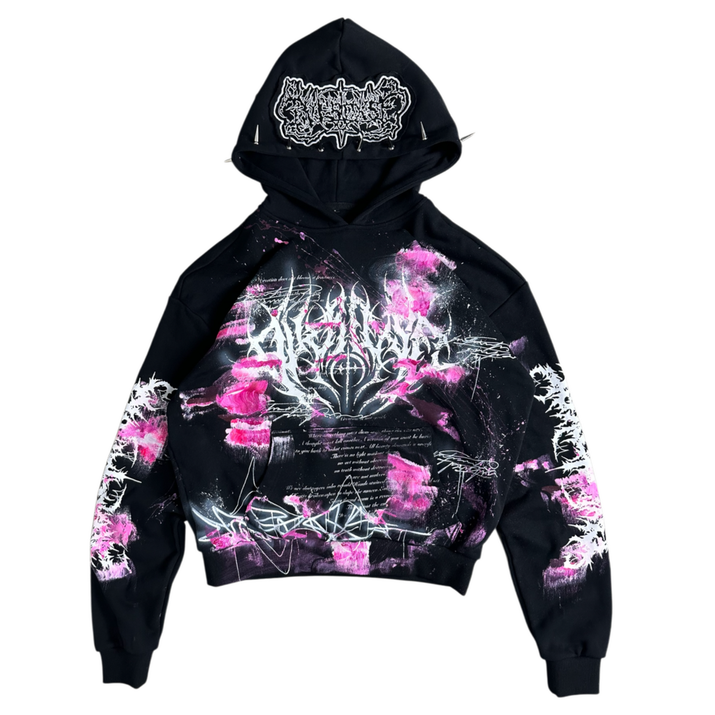 1of1 spiked OVERDXSE MAGNOLIA HOODIE size S