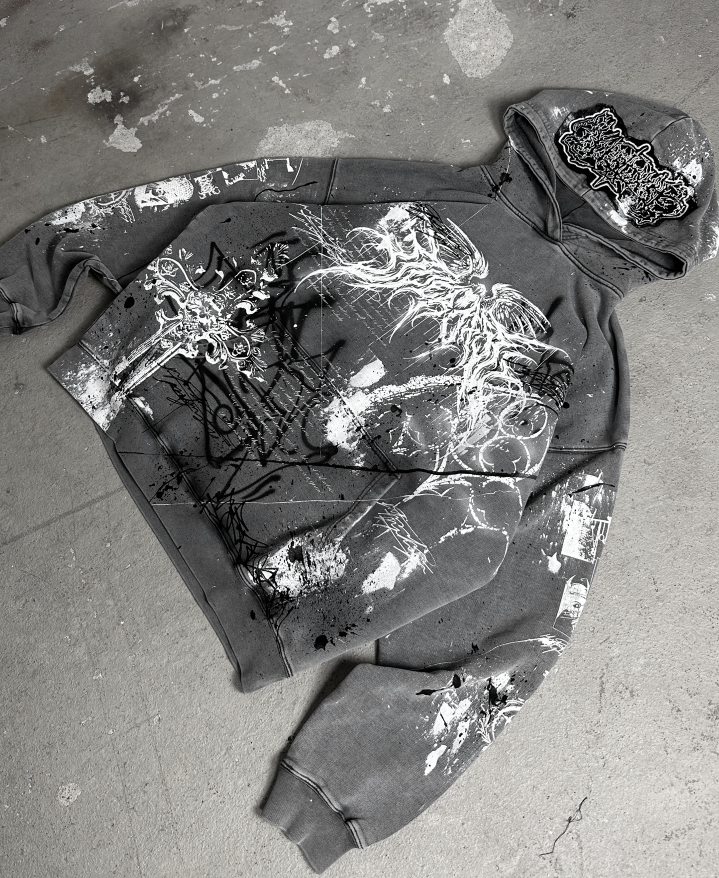 1of1 stone washed OVERDXSE HOODIE size XL