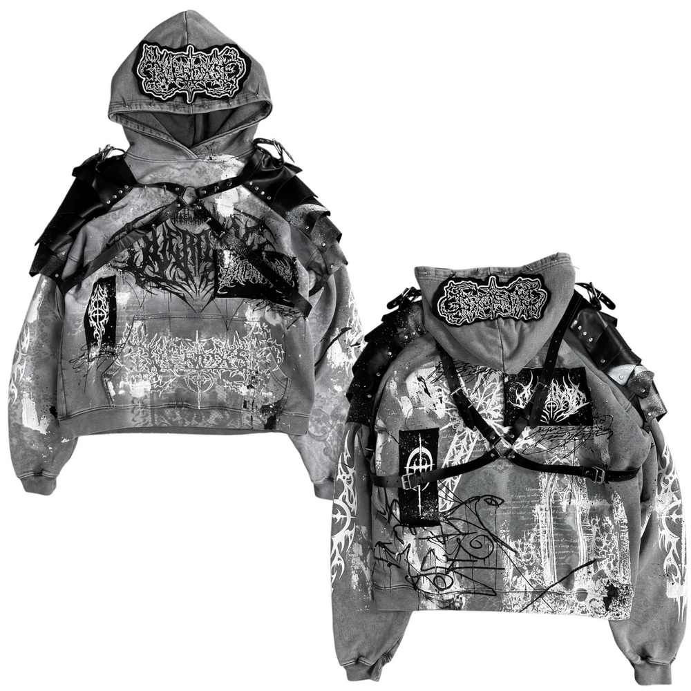 1of1 spiked OVERDXSE ARMOR HOODIE size L