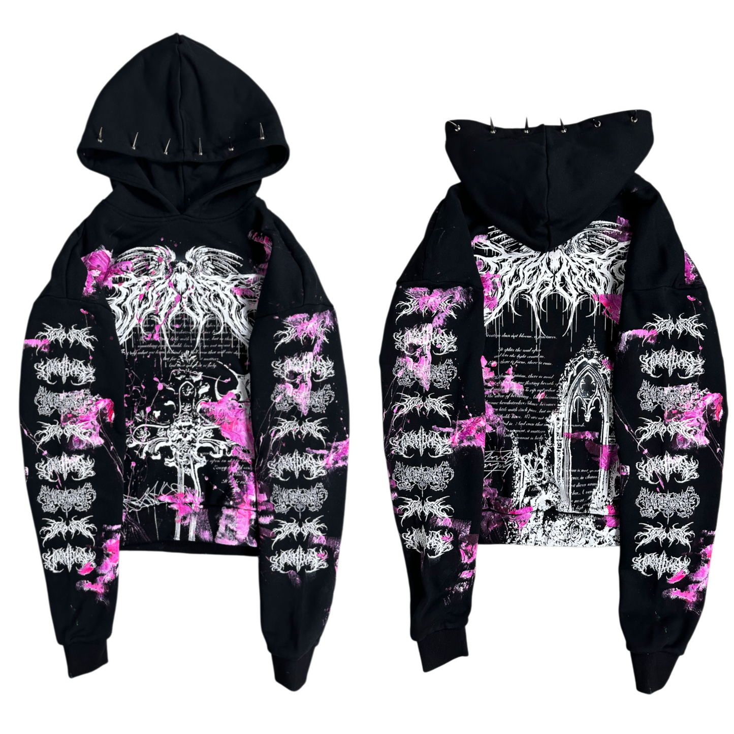 1of1 spiked OVERDXSE MAGNOLIA HOODIE size S