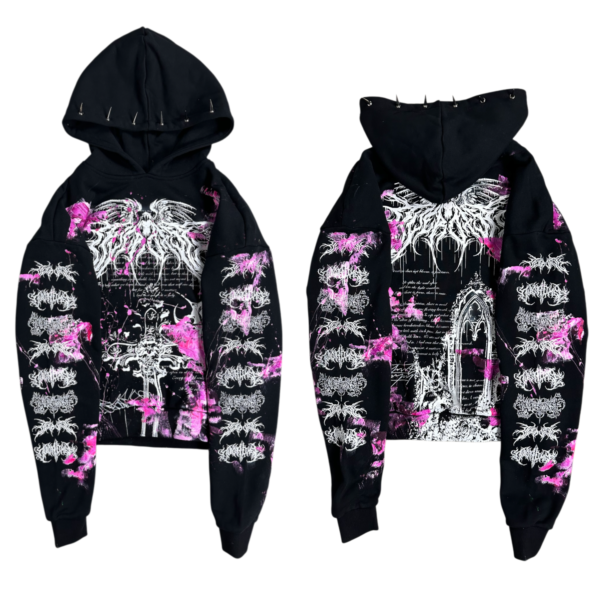 1of1 spiked OVERDXSE MAGNOLIA HOODIE size S