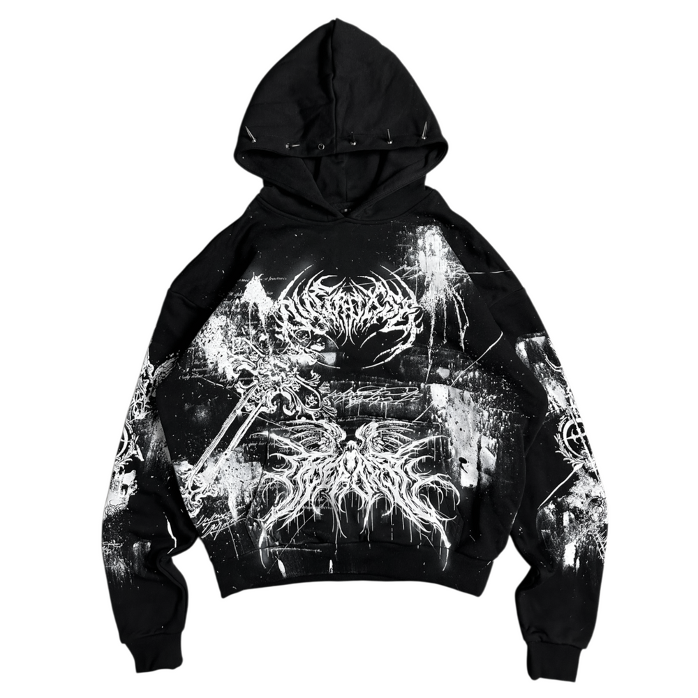 1of1 spiked OVERDXSE HOODIE size M