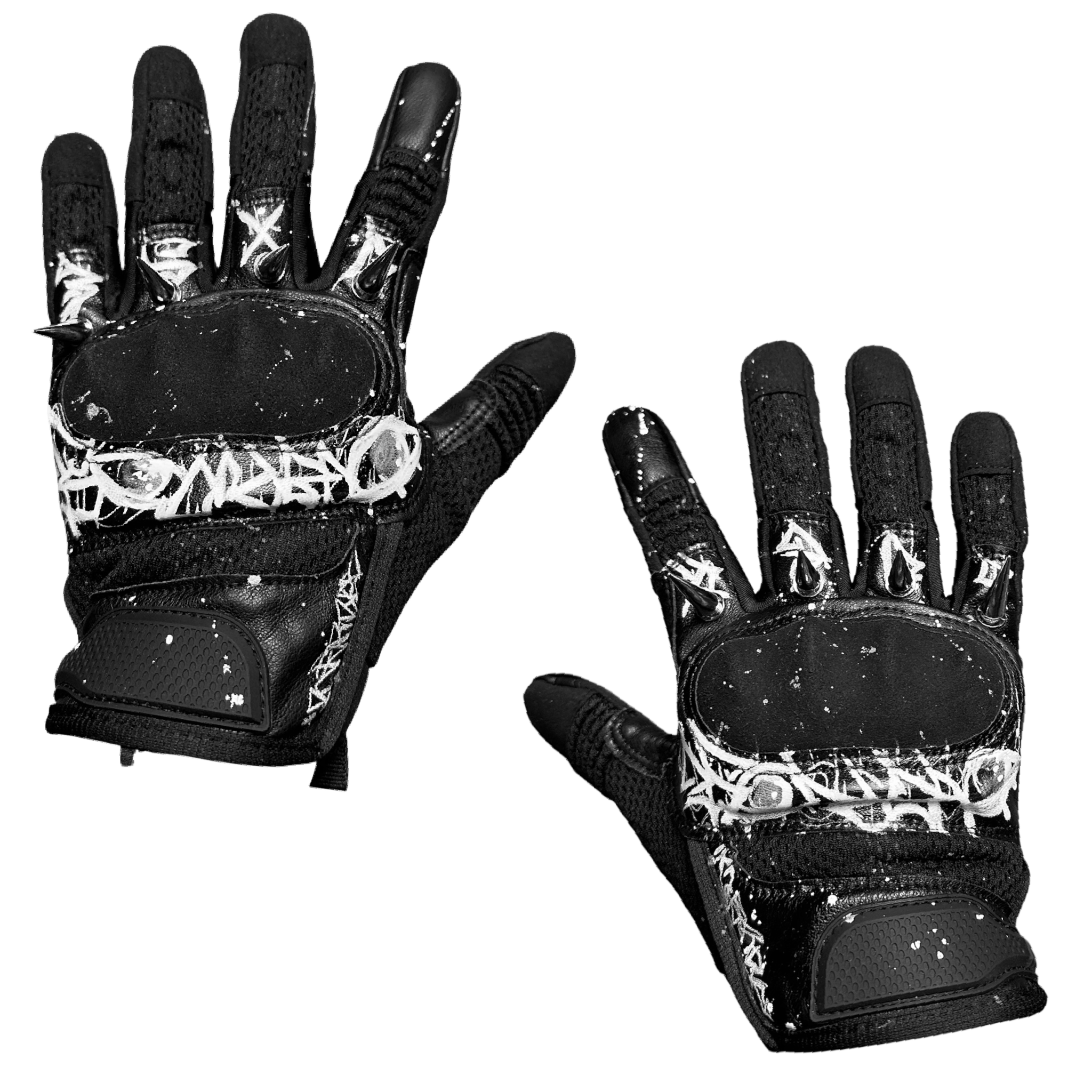 1of1 spiked OVERDXSE BIKER GLOVES size L