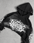 1of1 cropped spiked OVERDXSE HOODIE size M
