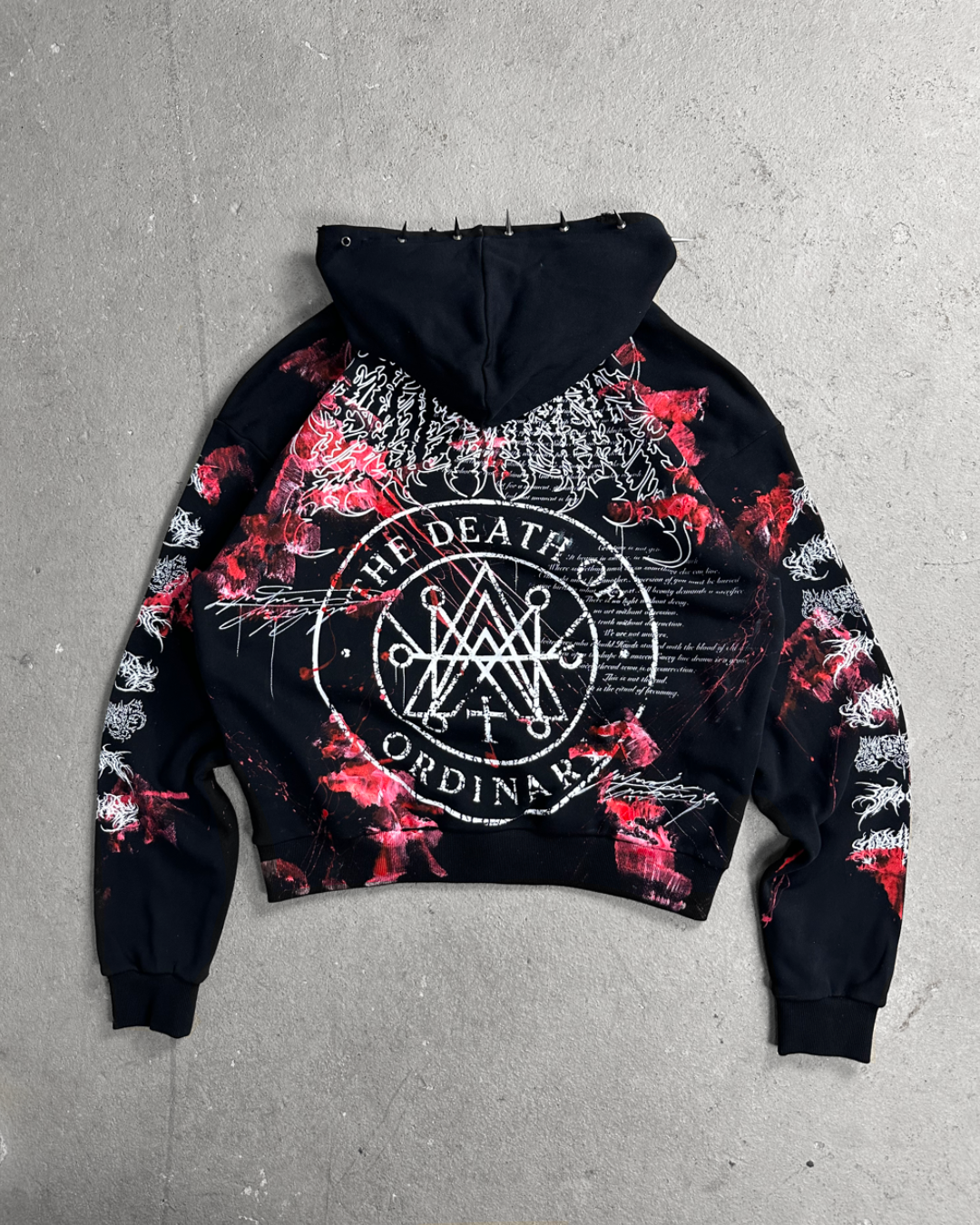 1of1 spiked BLOODY OVERDXSE HOODIE size L