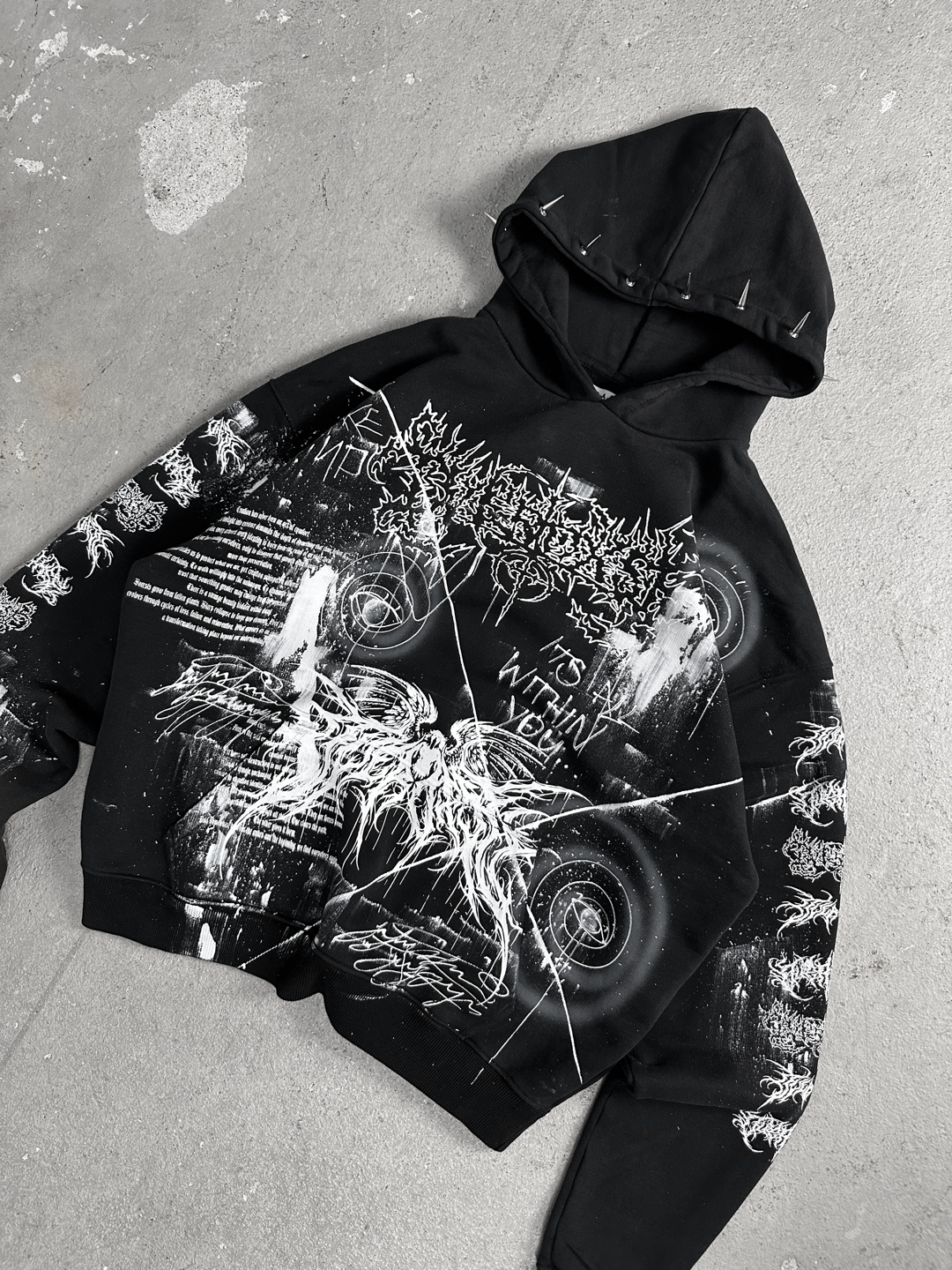 1of1 spiked OVERDXSE HOODIE size XXL